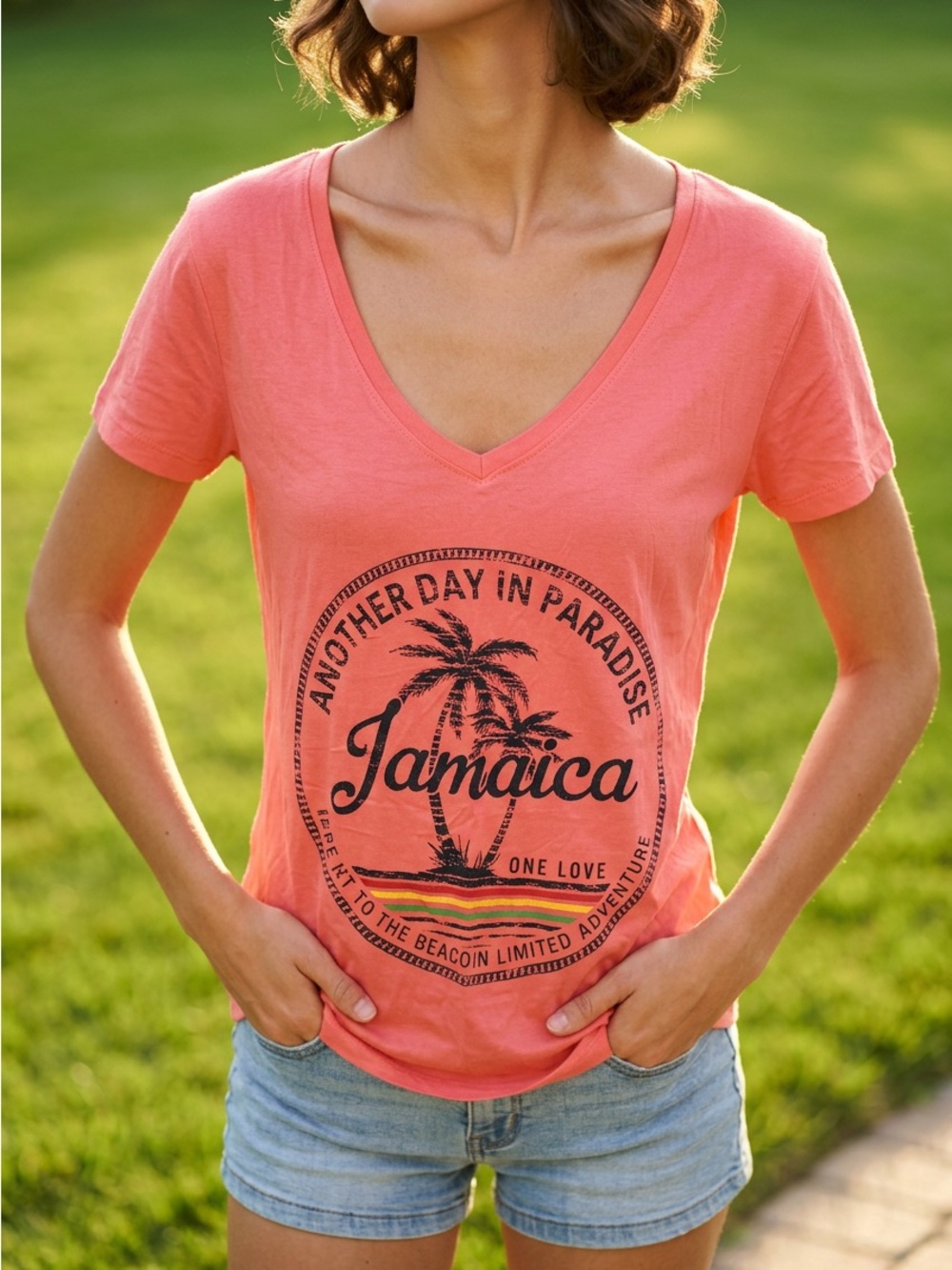 Coral Jamaica Graphic T-Shirt